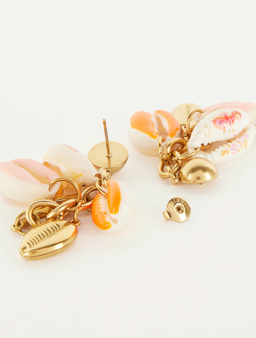 Boucles d'oreilles à coquillages - Rose - Image 3