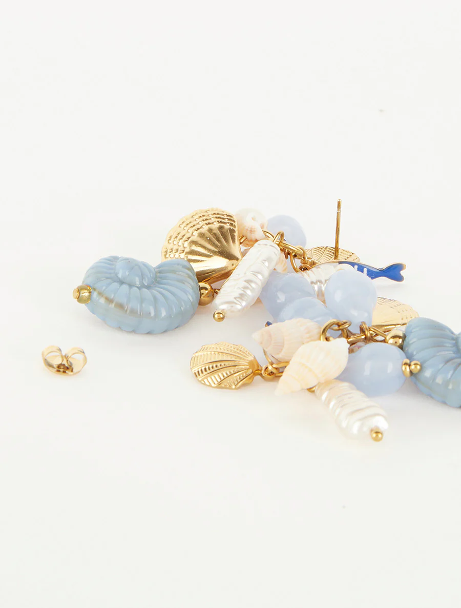 Boucles d'oreilles à motif marins - Bleu - Image 3