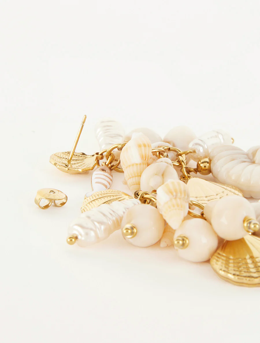 Boucles d'oreilles à motif marins - Beige - Image 3