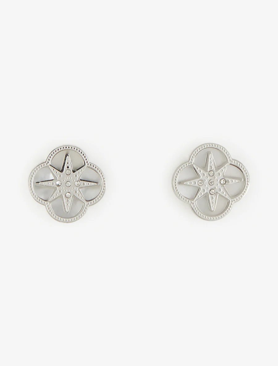 Boucles d'oreilles étoiles ornées de zircons - Argent - Image 2