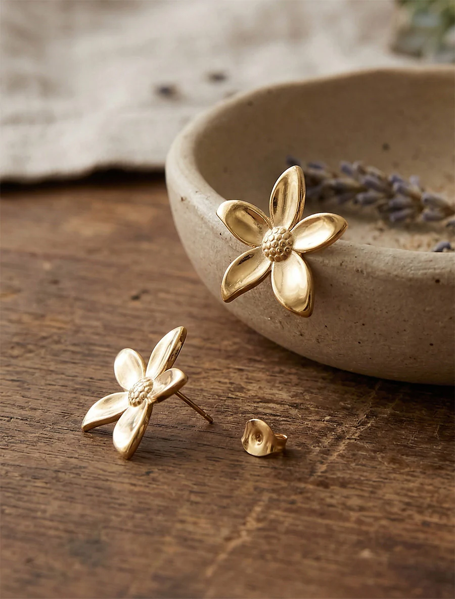 Boucles d'oreilles fleurs - Or