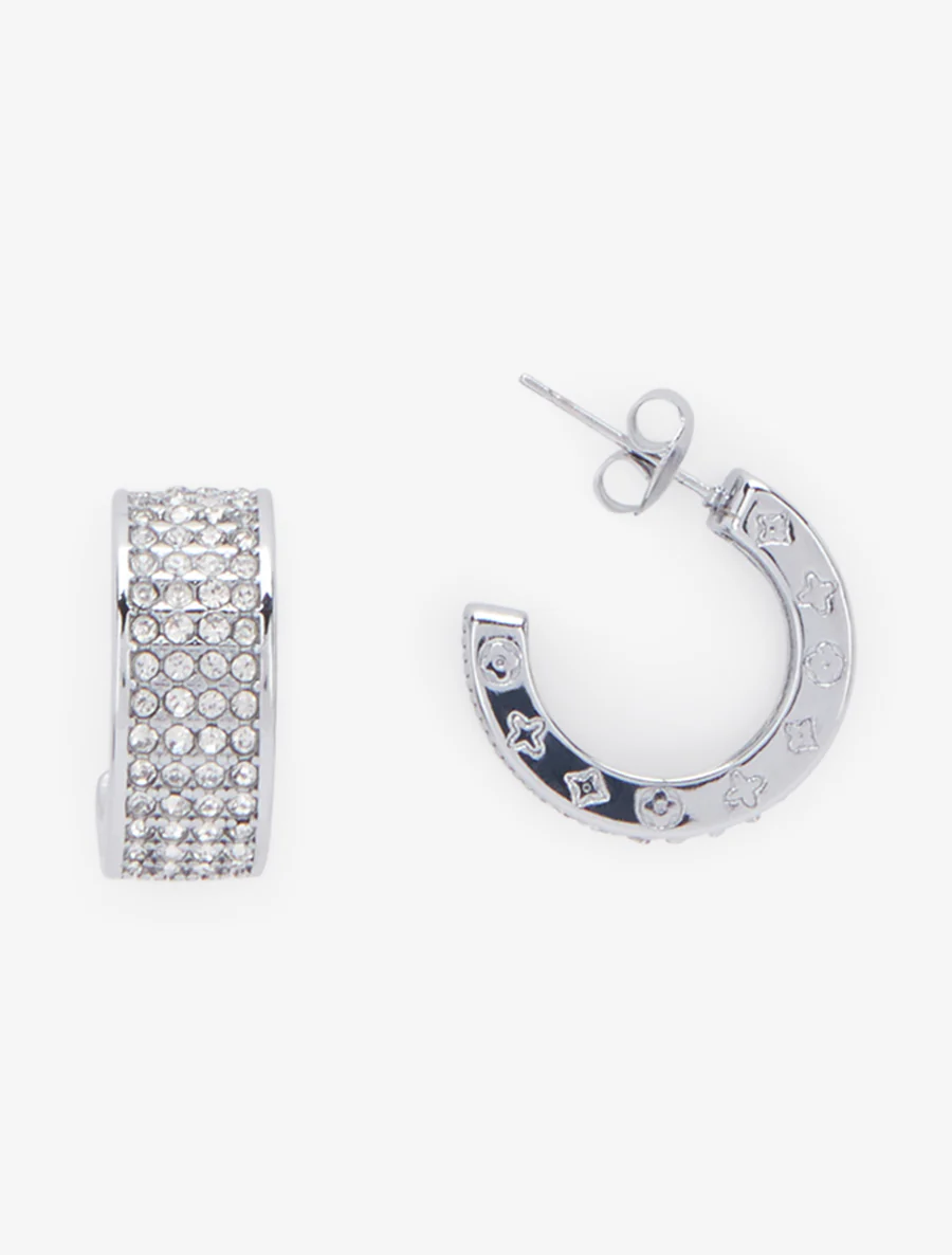 Boucles d'oreilles gravées et ornées de zircons - Argent - Image 2
