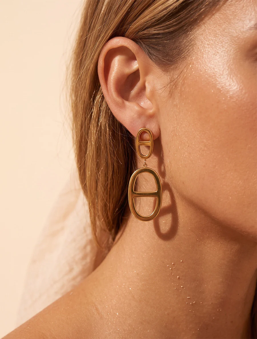 Boucles d'oreilles mailles marins - Or