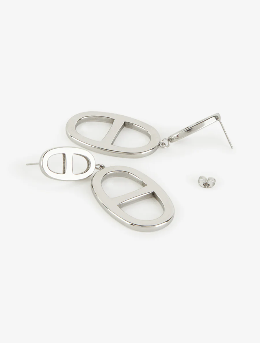 Boucles d'oreilles mailles marins - Argent - Image 3
