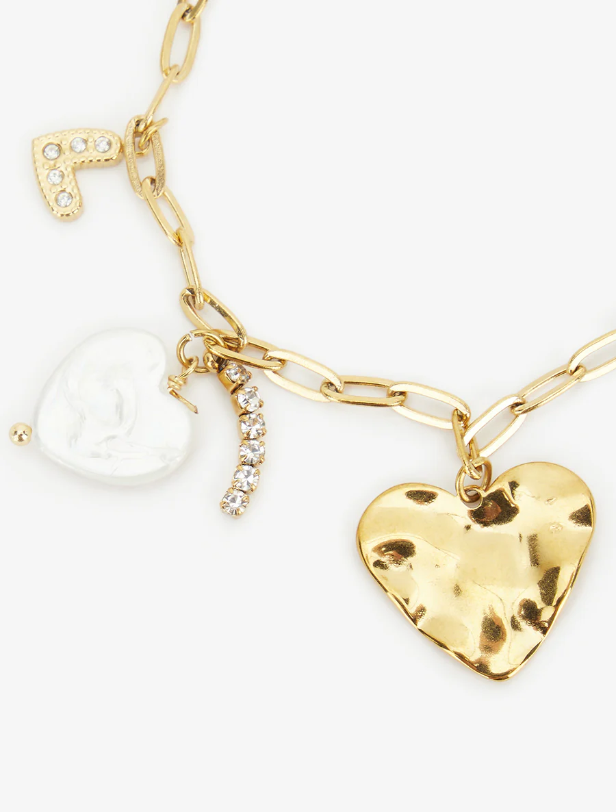 Bracelet à charms coeurs - Or - Image 3