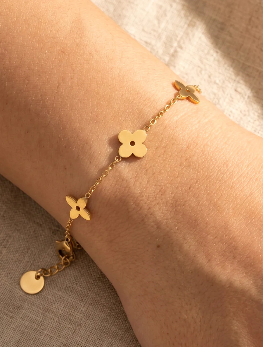 Bracelet à motif pâquerettes - Or