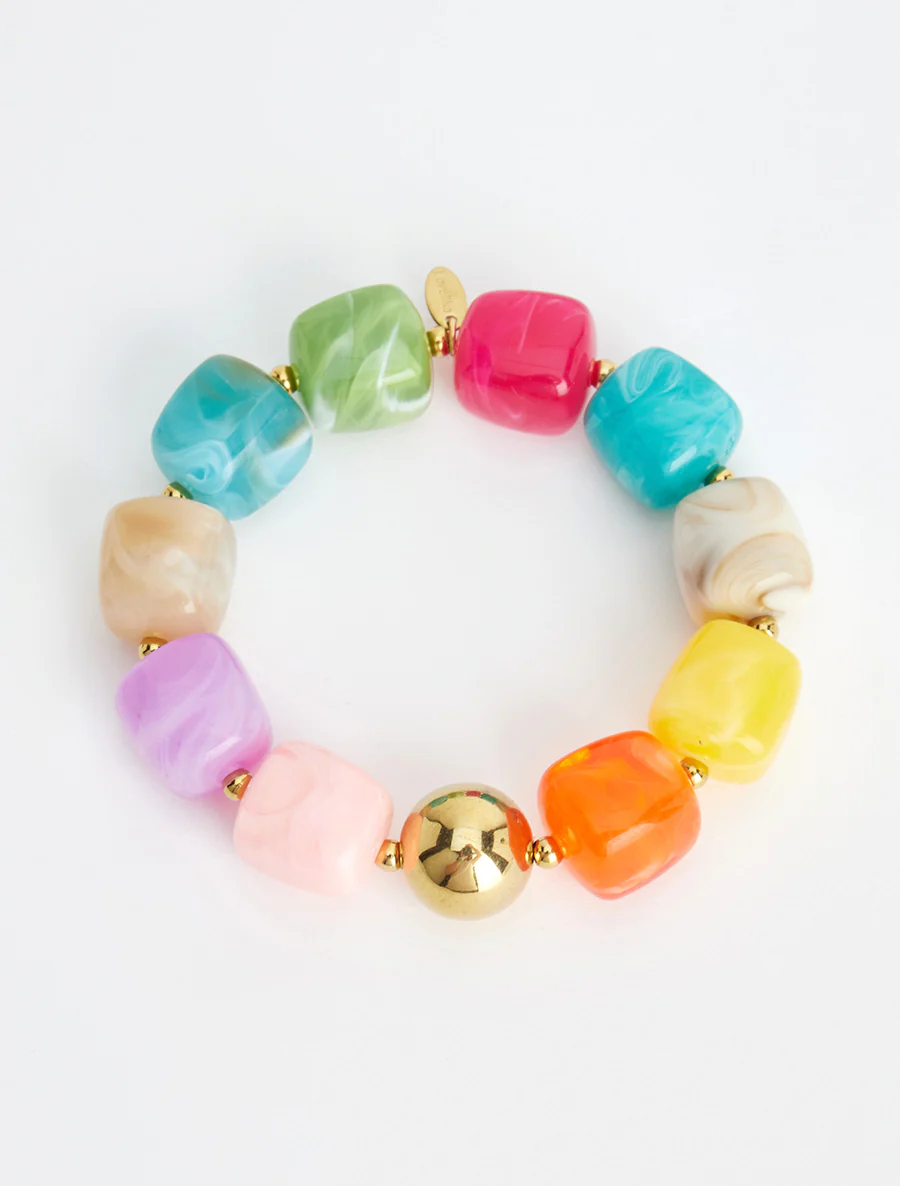 Bracelet à perles en résine et métal - Multi - Image 2