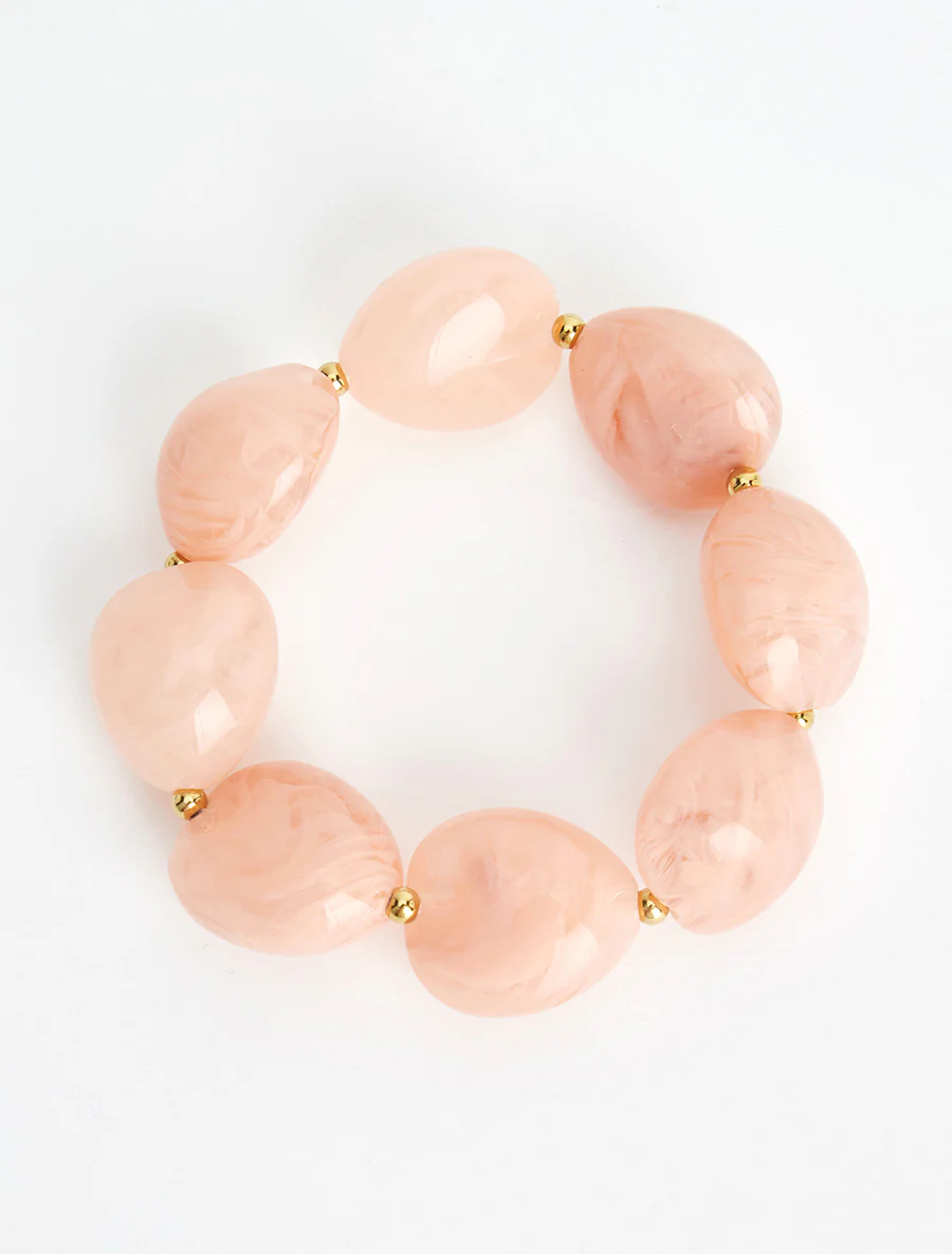 Bracelet à perles en résine - Rose - Image 2