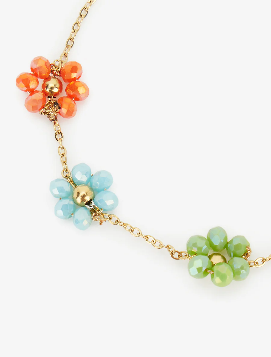 Bracelet à petites fleurs perlées et colorées - Multi - Image 3