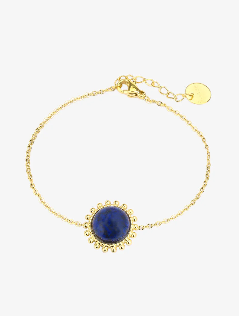 Bracelet à plaque colorée en relief - bleu