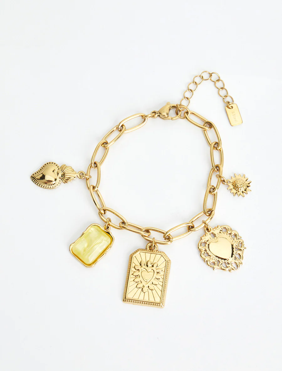 Bracelet chaîne à charms - Jaune - Image 2