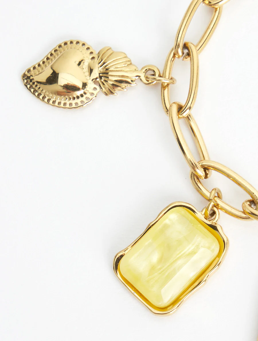 Bracelet chaîne à charms - Jaune - Image 3