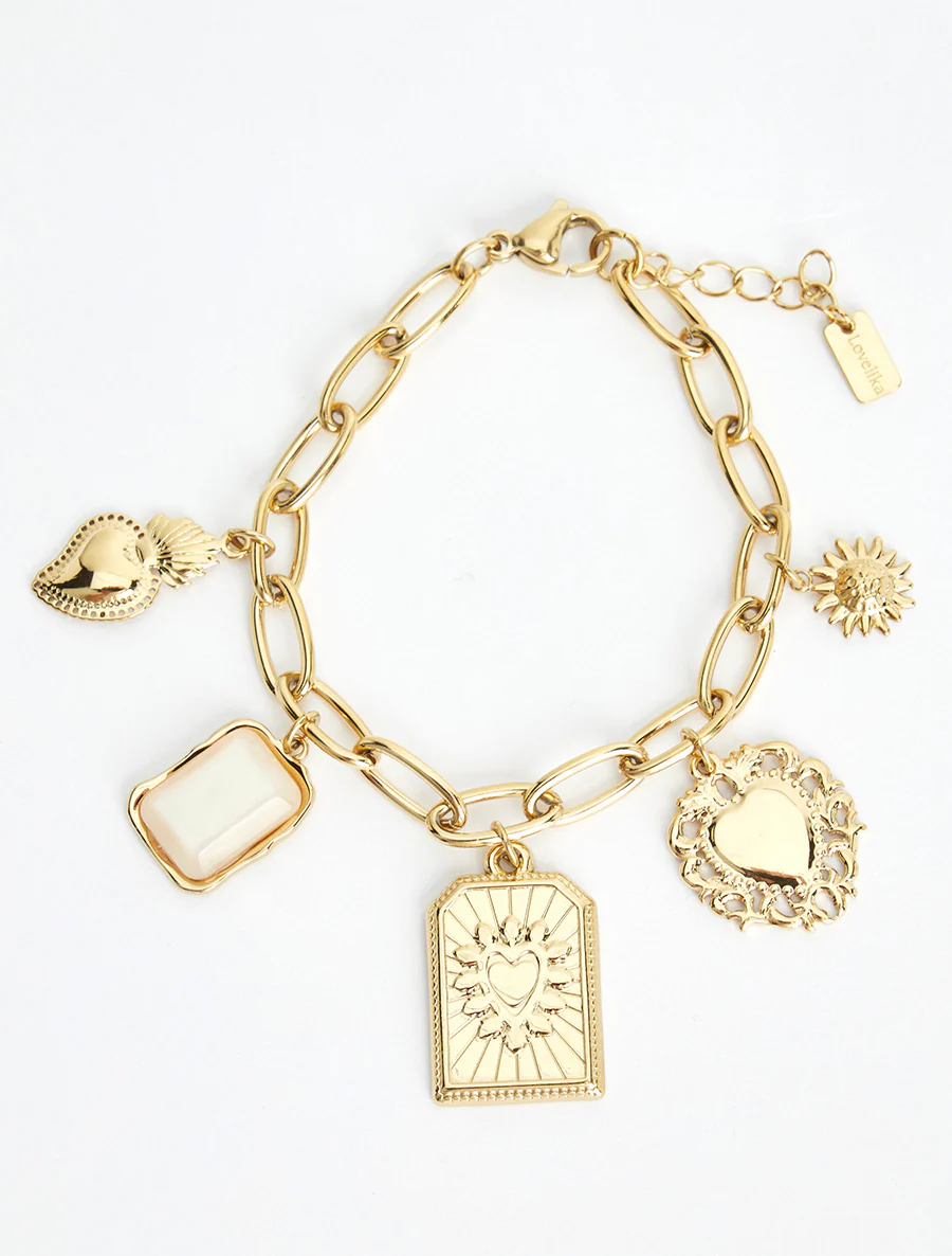 Bracelet chaîne à charms - Beige - Image 2