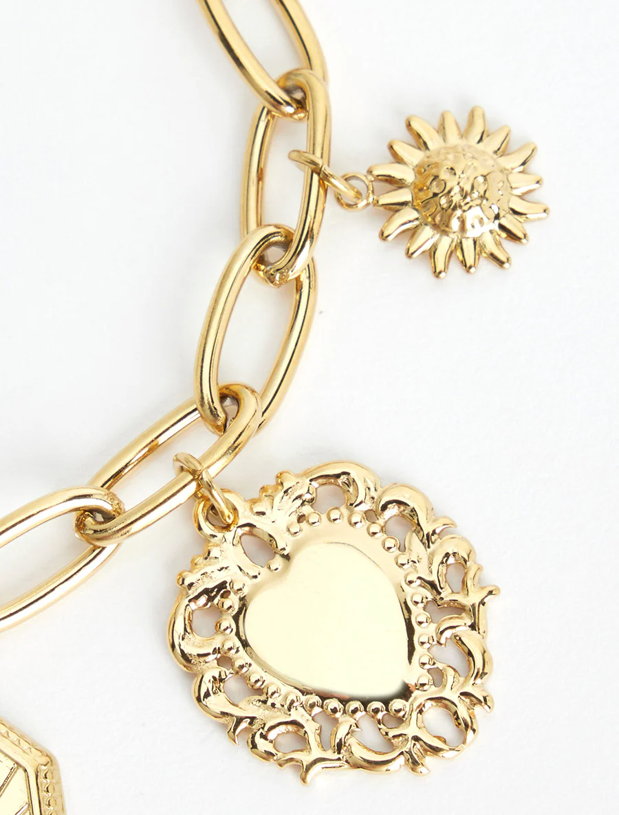 Bracelet chaîne à charms - Beige - Image 3