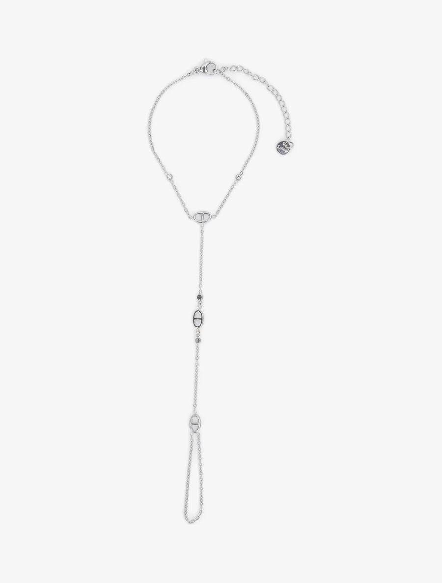 Bracelet chaîne de main à mailles marins - Argent - Image 2