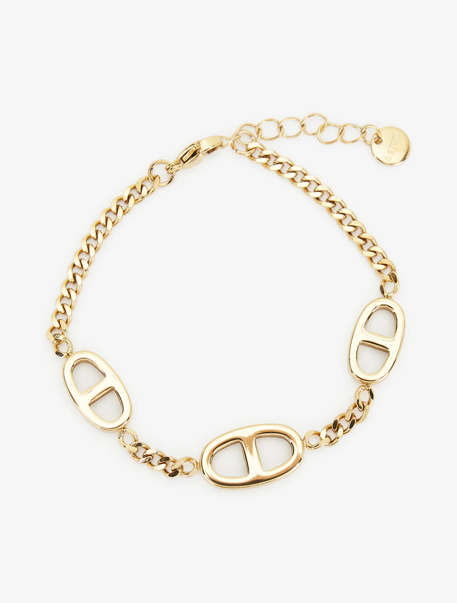 Bracelet en maille gourmette et style marin - Or - Image 2