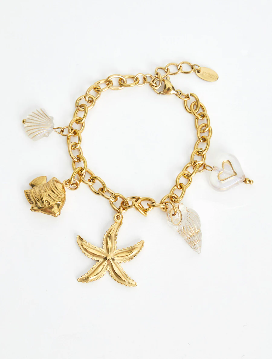 Bracelet fantaisie à motif marins et coeur - Blanc - Image 2