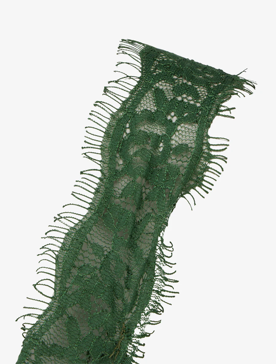 Caraco à bretelles et bords en dentelle - Kaki - Image 3