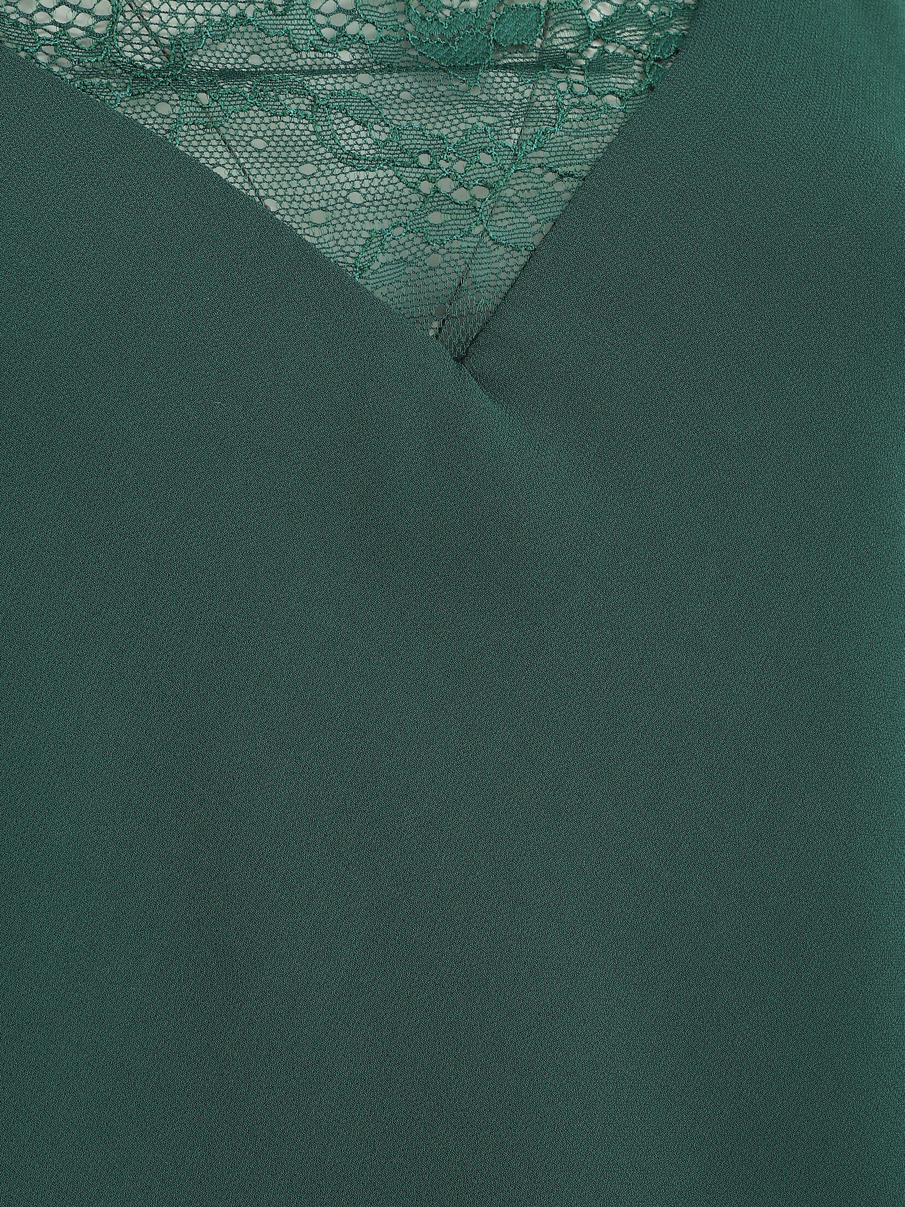 Caraco à col V en dentelle - Vert sapin - Image 3