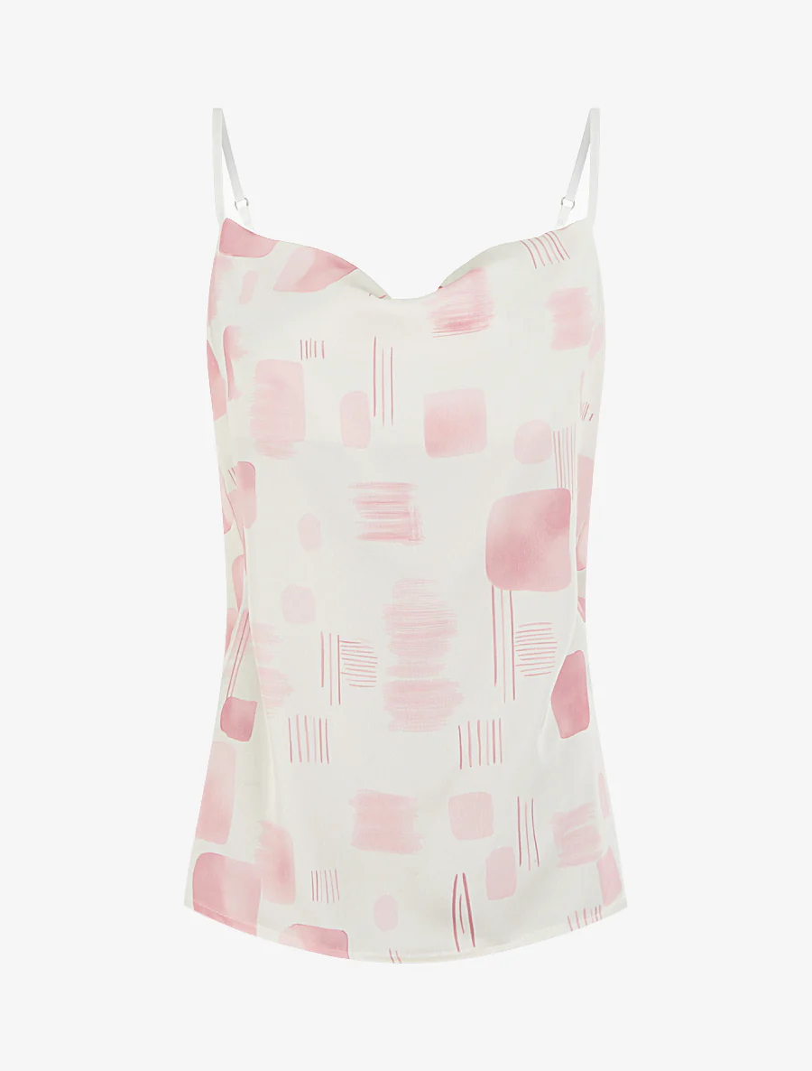 Caraco effet satiné à imprimé stylisé - Rose