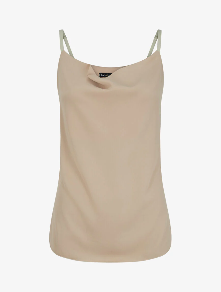 Caraco en voile à col bénitier - Beige