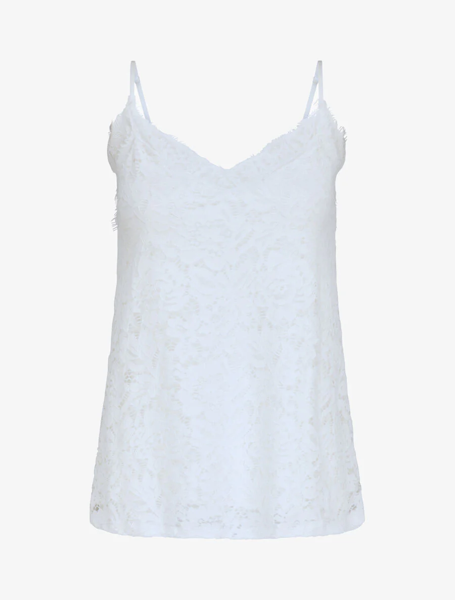 Caraco fluide coupe droite en dentelle - Blanc - Image 2