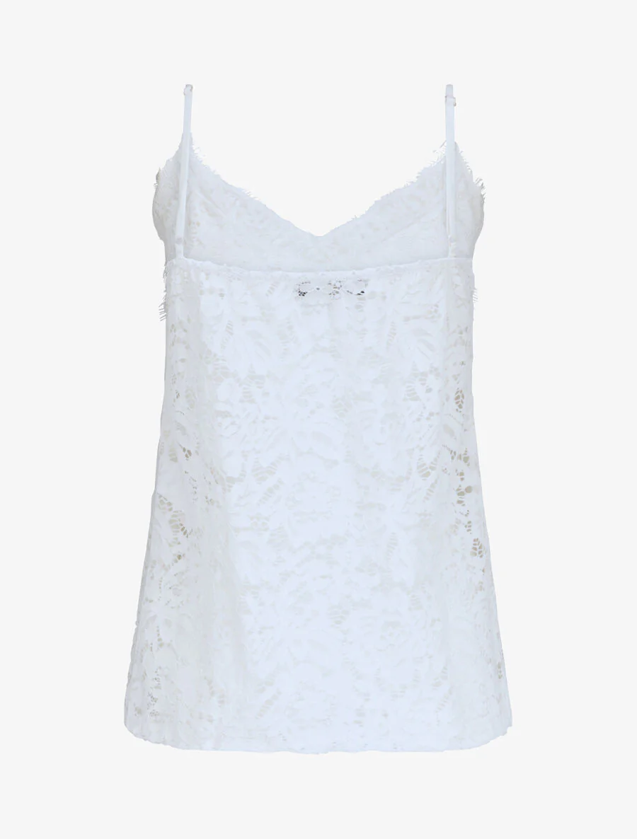 Caraco fluide coupe droite en dentelle - Blanc - Image 3