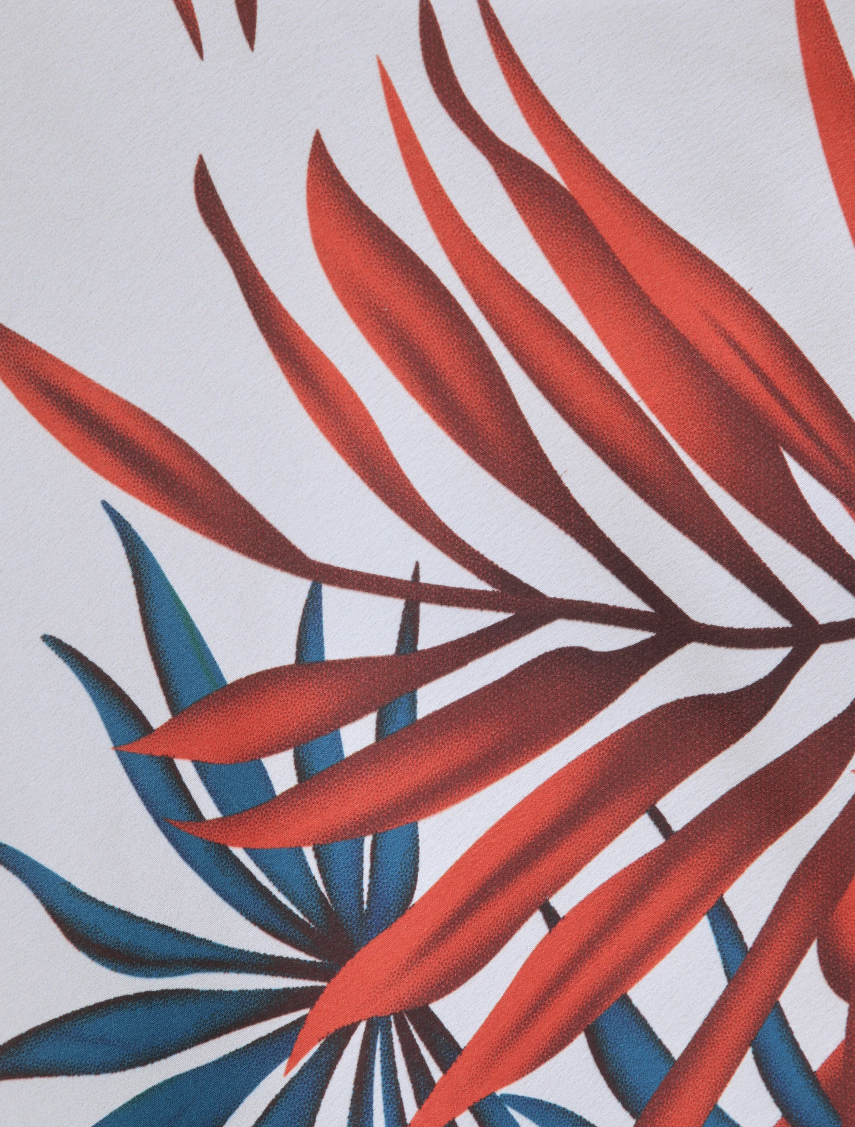 Caraco imprimé feuilles de palmiers - Blanc - Image 4