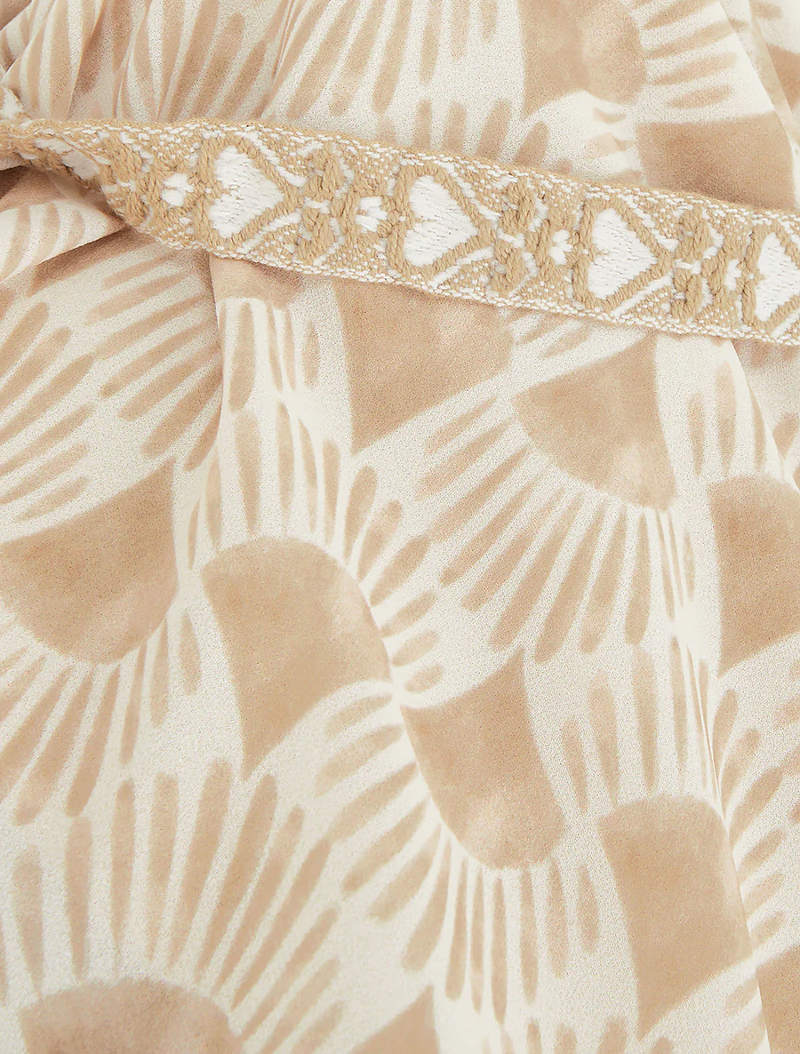 Caraco imprimé graphique stylisé - Beige - Image 3