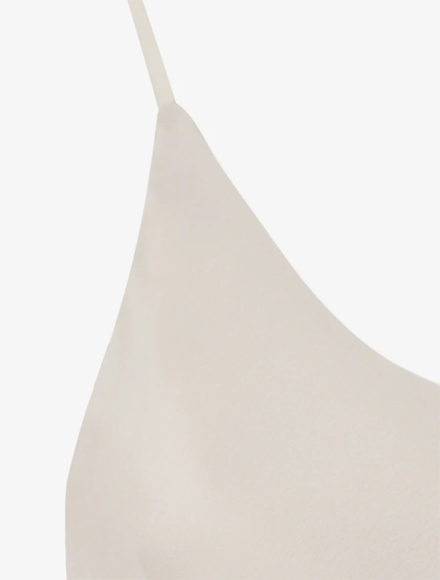 Caraco satiné à bords en dentelle - Beige clair - Image 3