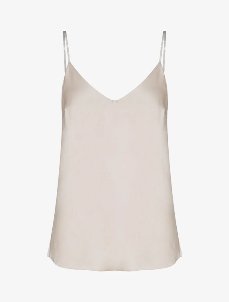 Caraco satiné coupe droite - beige