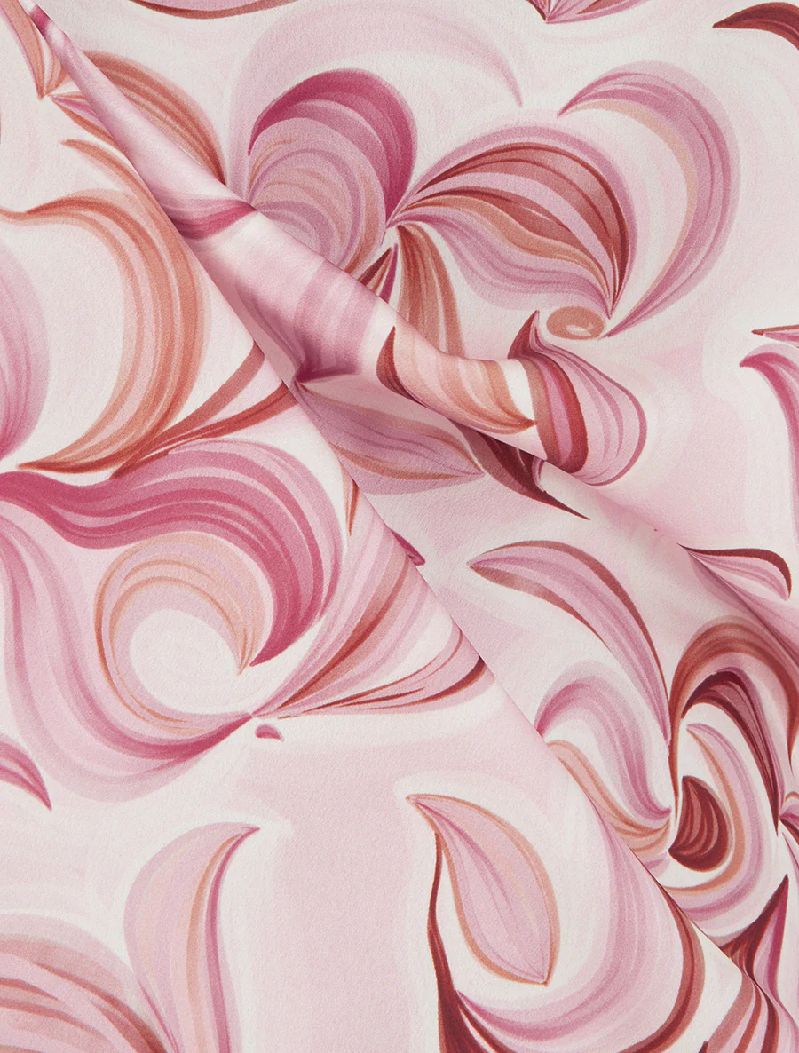 Caraco satiné imprimé fantaisie - Rose - Image 3