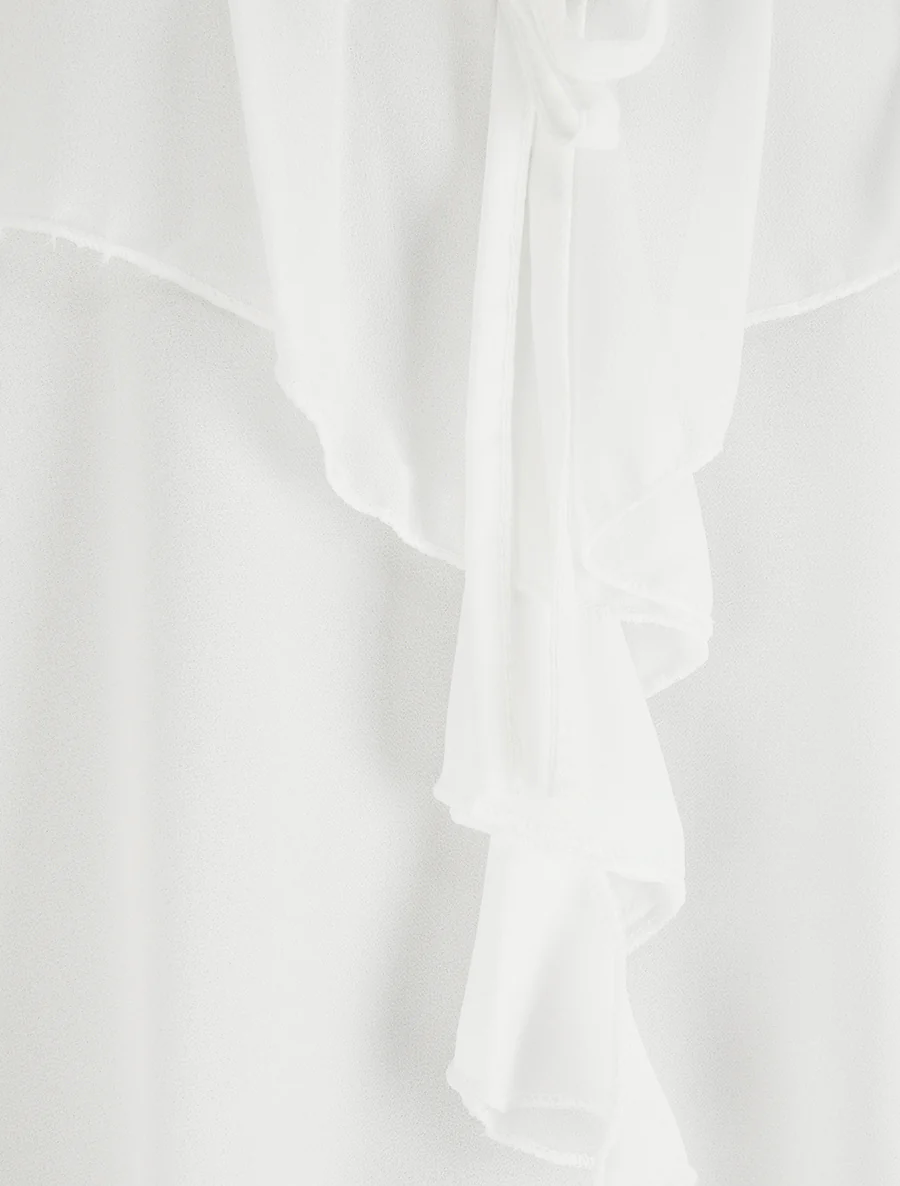 Caraco uni en voile - Blanc - Image 3