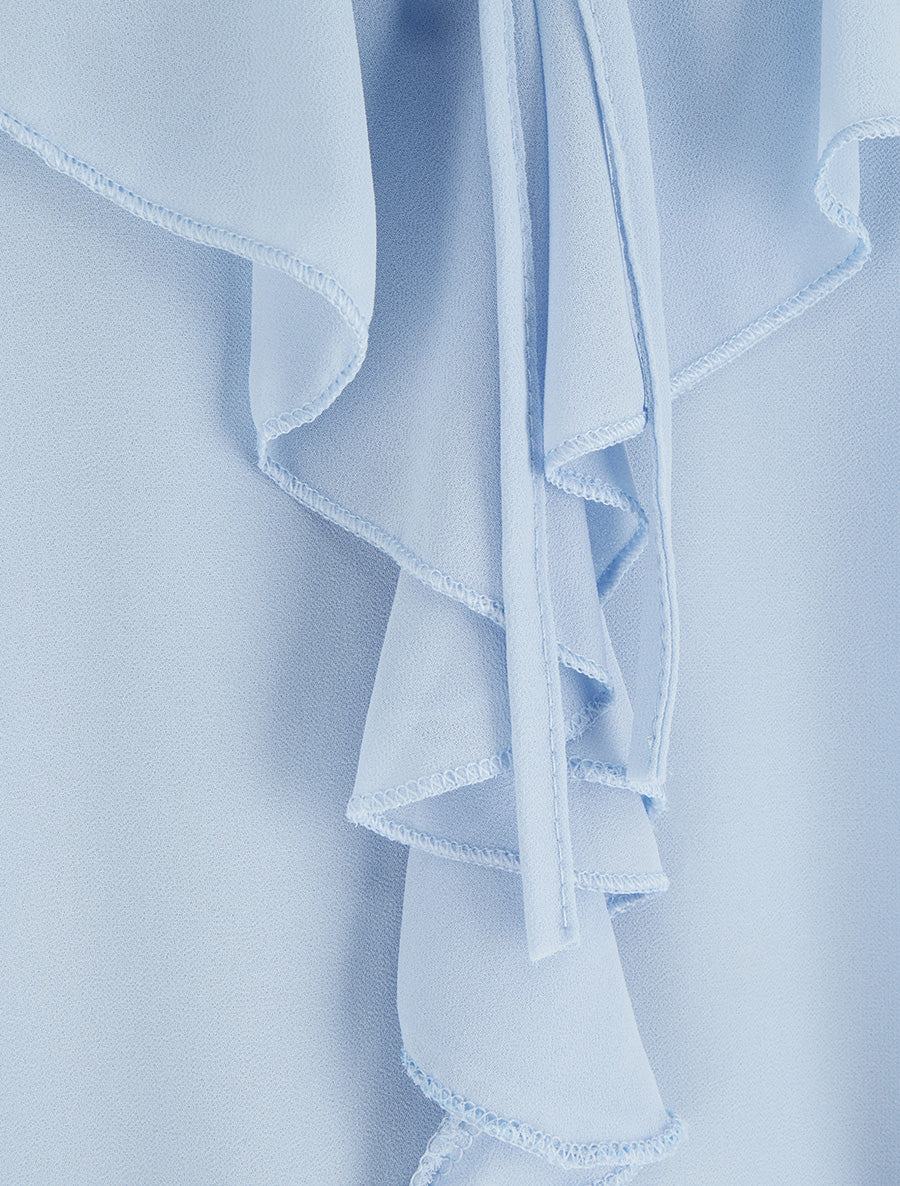 Caraco uni en voile - Bleu ciel - Image 3