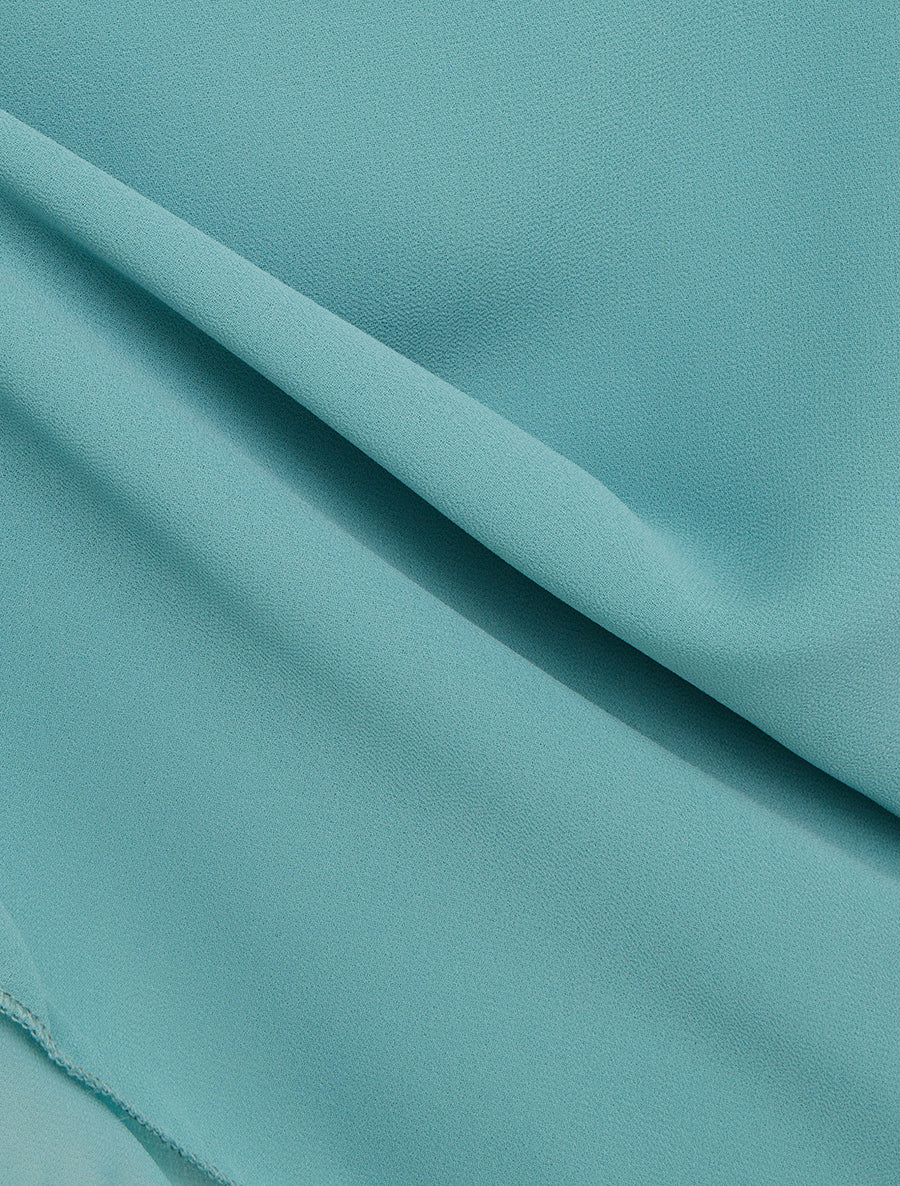 Caraco uni en voile superposé - Turquoise - Image 3