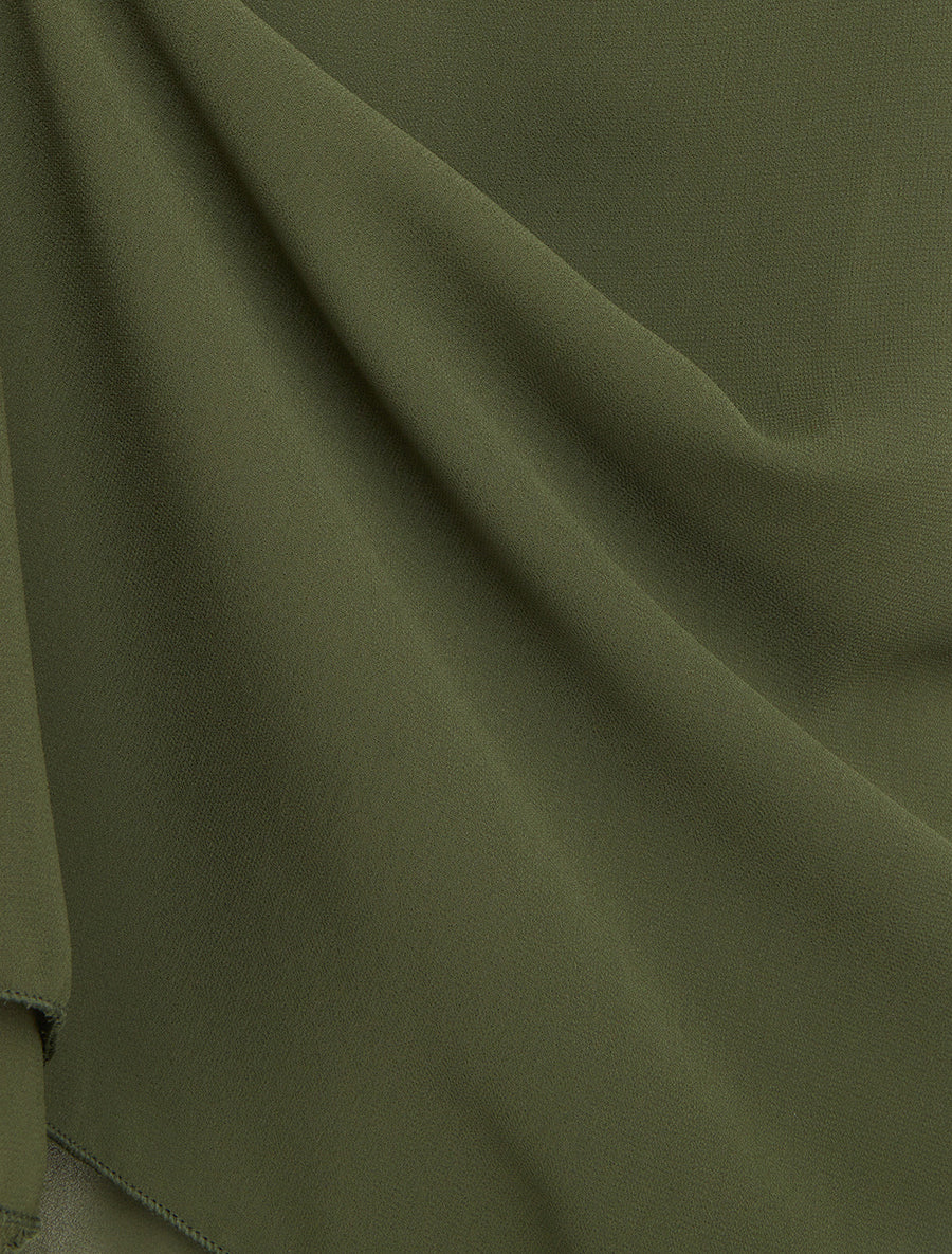 Caraco uni en voile superposé - Kaki - Image 3