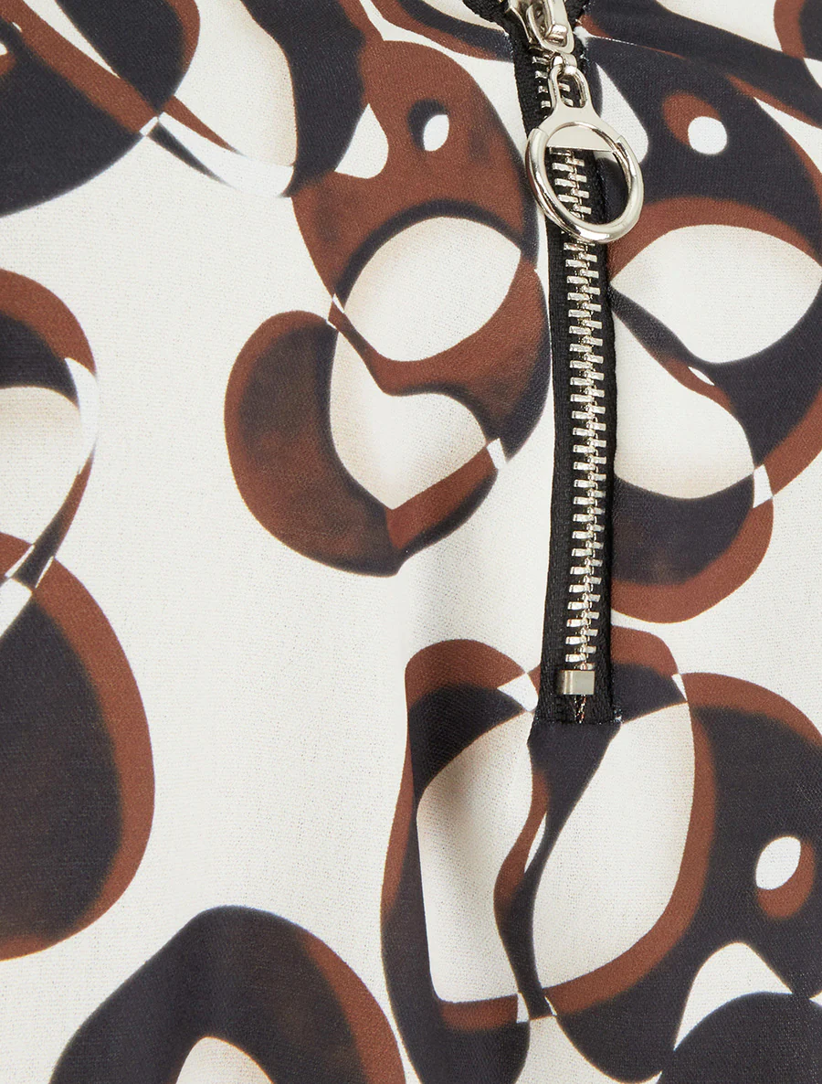 Caraco zippé imprimé graphique - Noir - Image 3