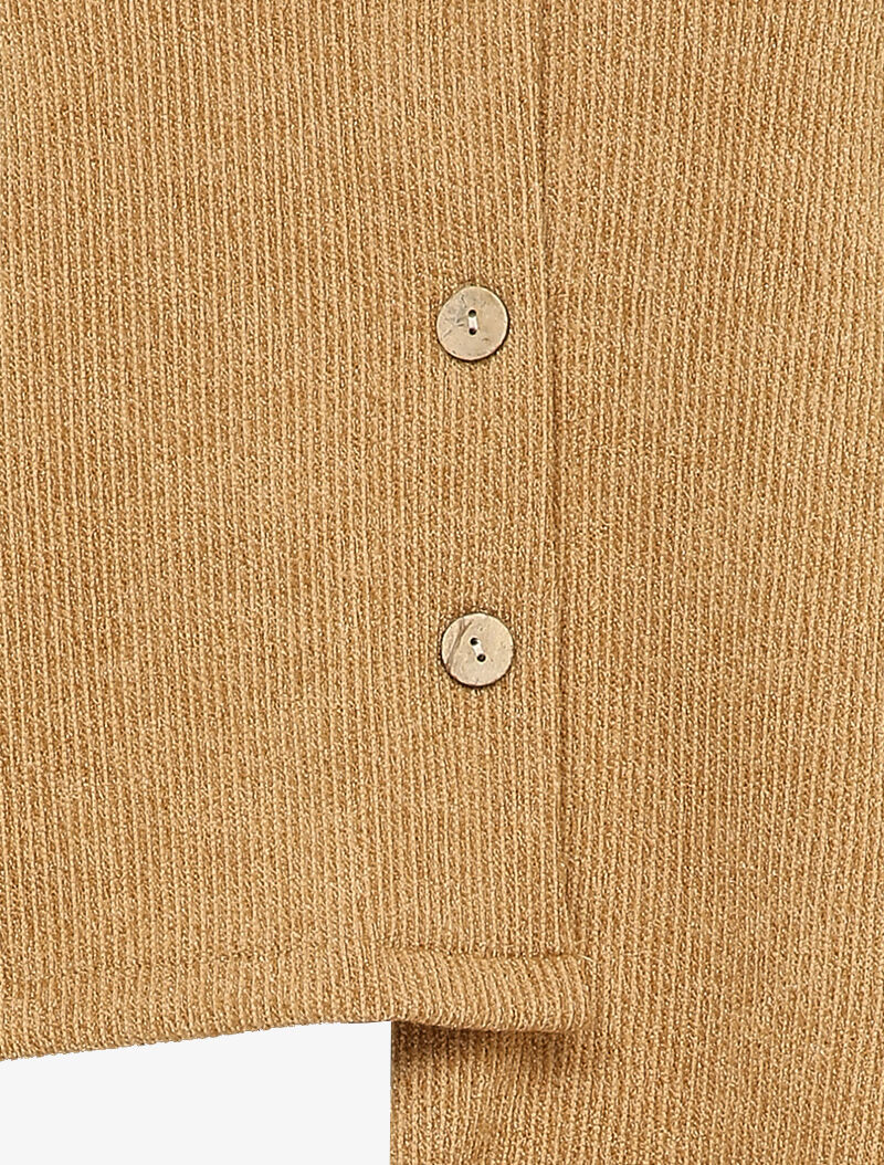Cardigan à bords asymétriques - Camel - Image 3