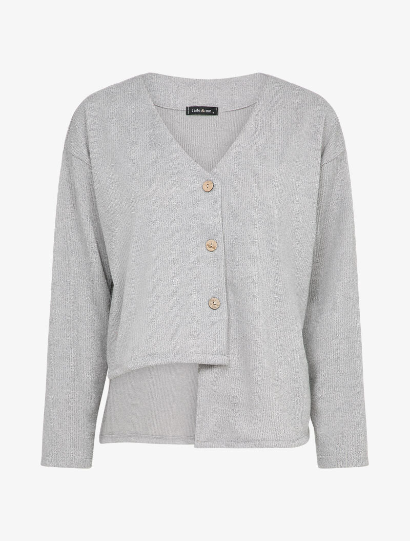 Cardigan à bords asymétriques - Gris clair