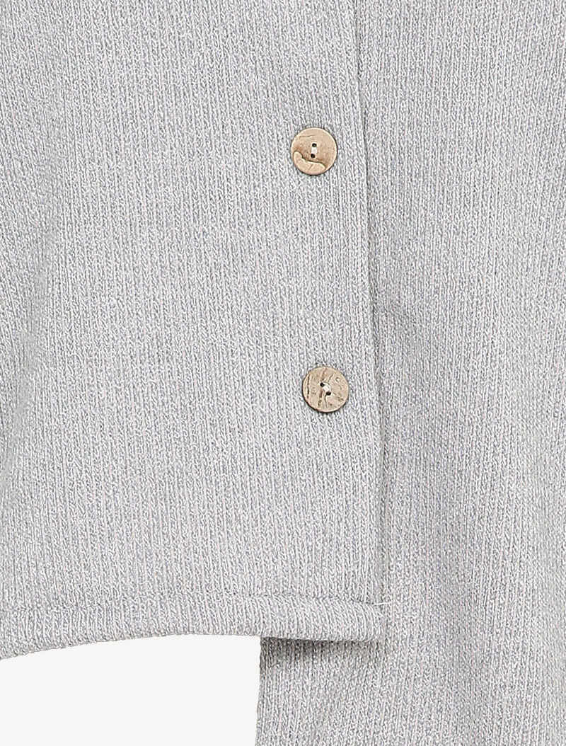 Cardigan à bords asymétriques - Gris clair - Image 3