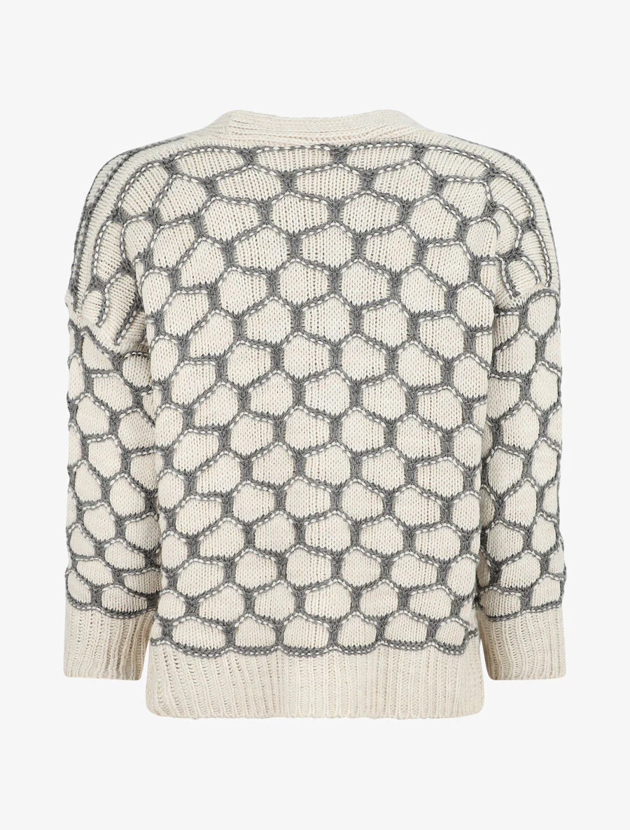 Cardigan à imprimé fantaisie - Gris - Image 2