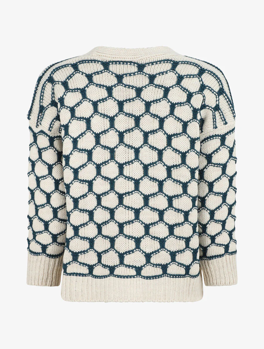 Cardigan à imprimé fantaisie - Bleu canard - Image 2