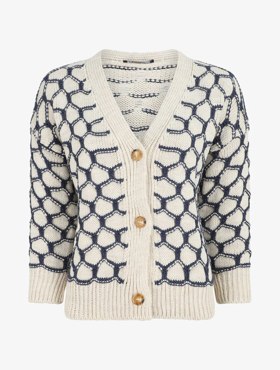 Cardigan à imprimé fantaisie - Bleu