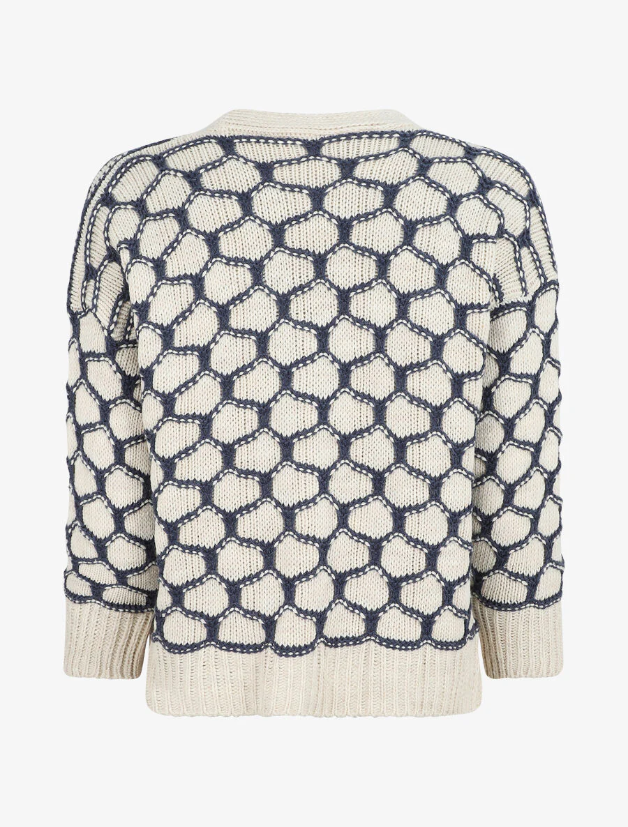Cardigan à imprimé fantaisie - Bleu - Image 2