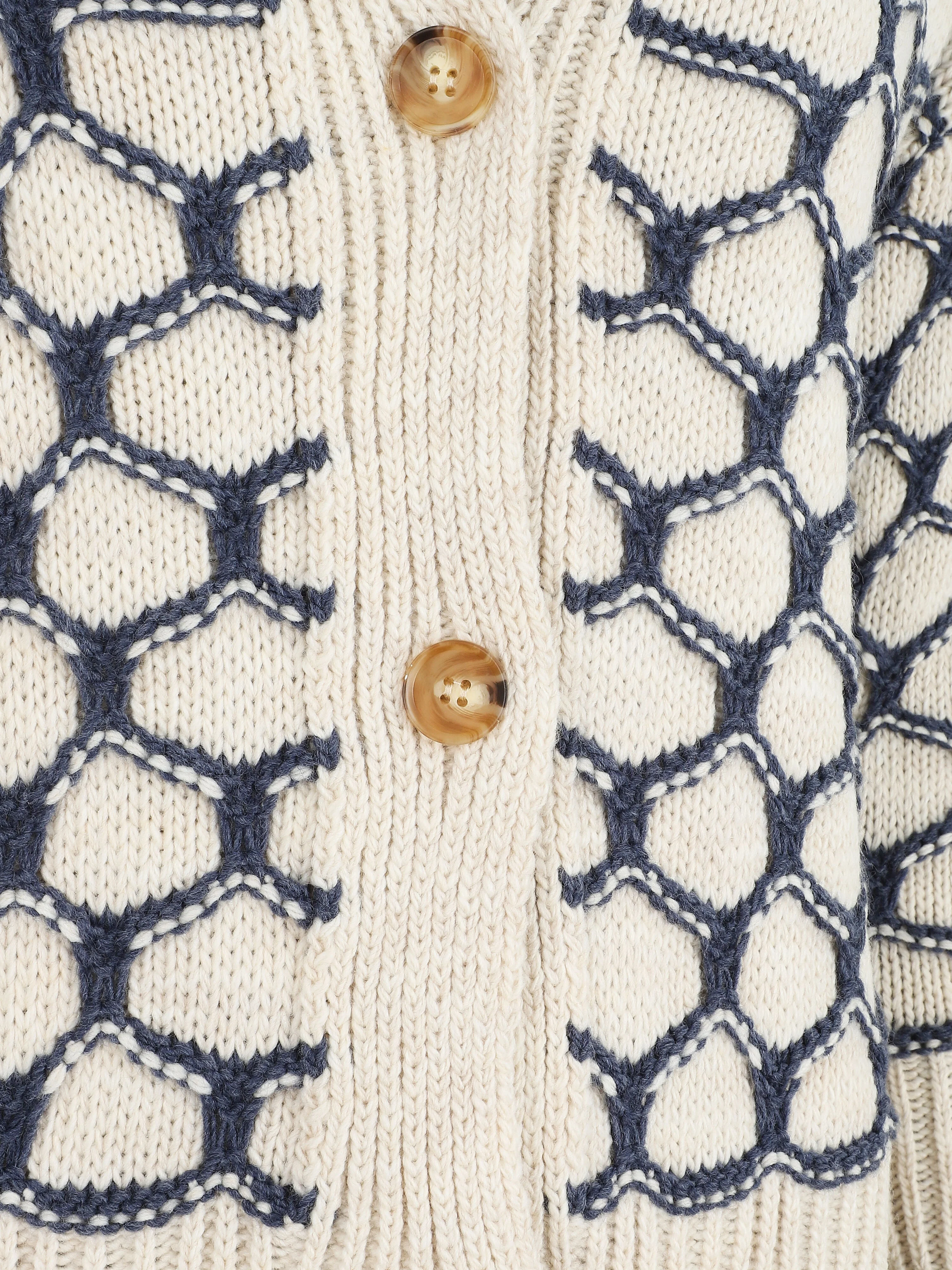 Cardigan à imprimé fantaisie - Bleu - Image 3