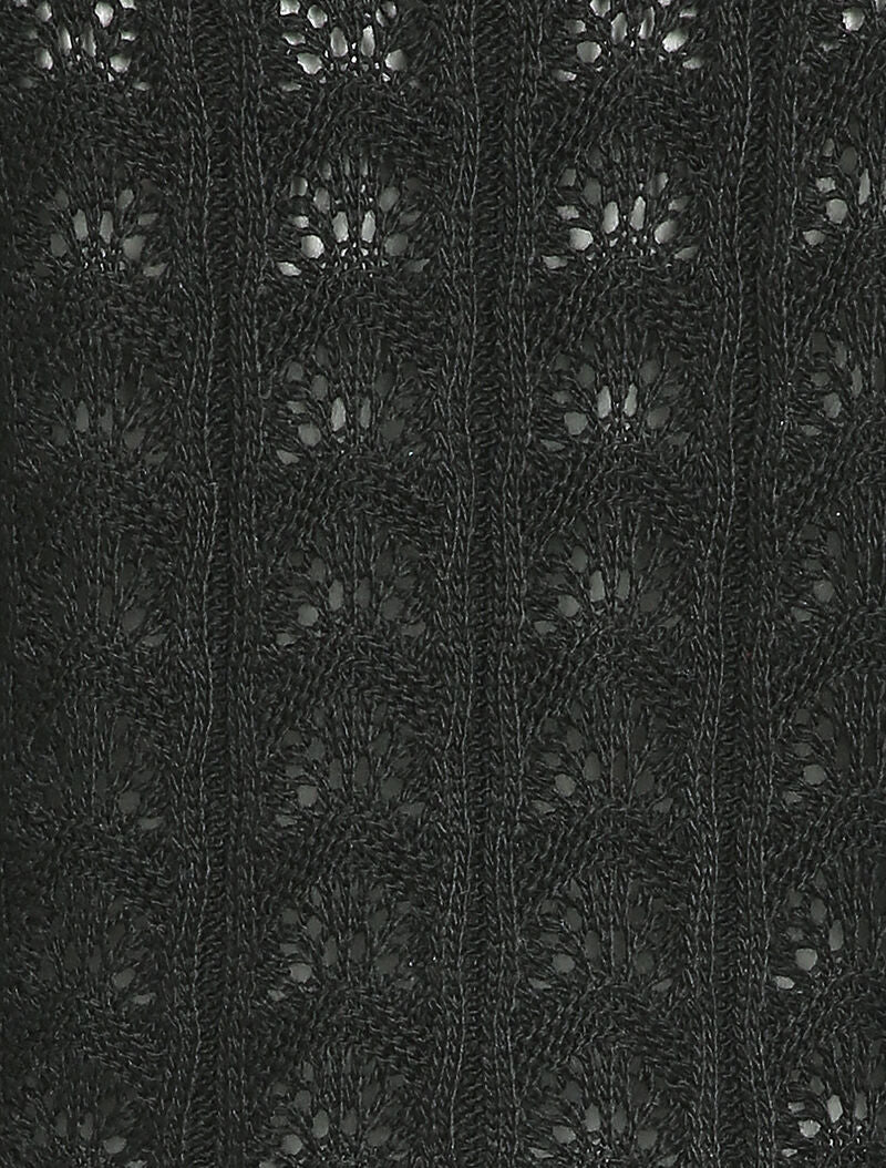 Cardigan ouvert en maille ajourée - Noir - Image 3