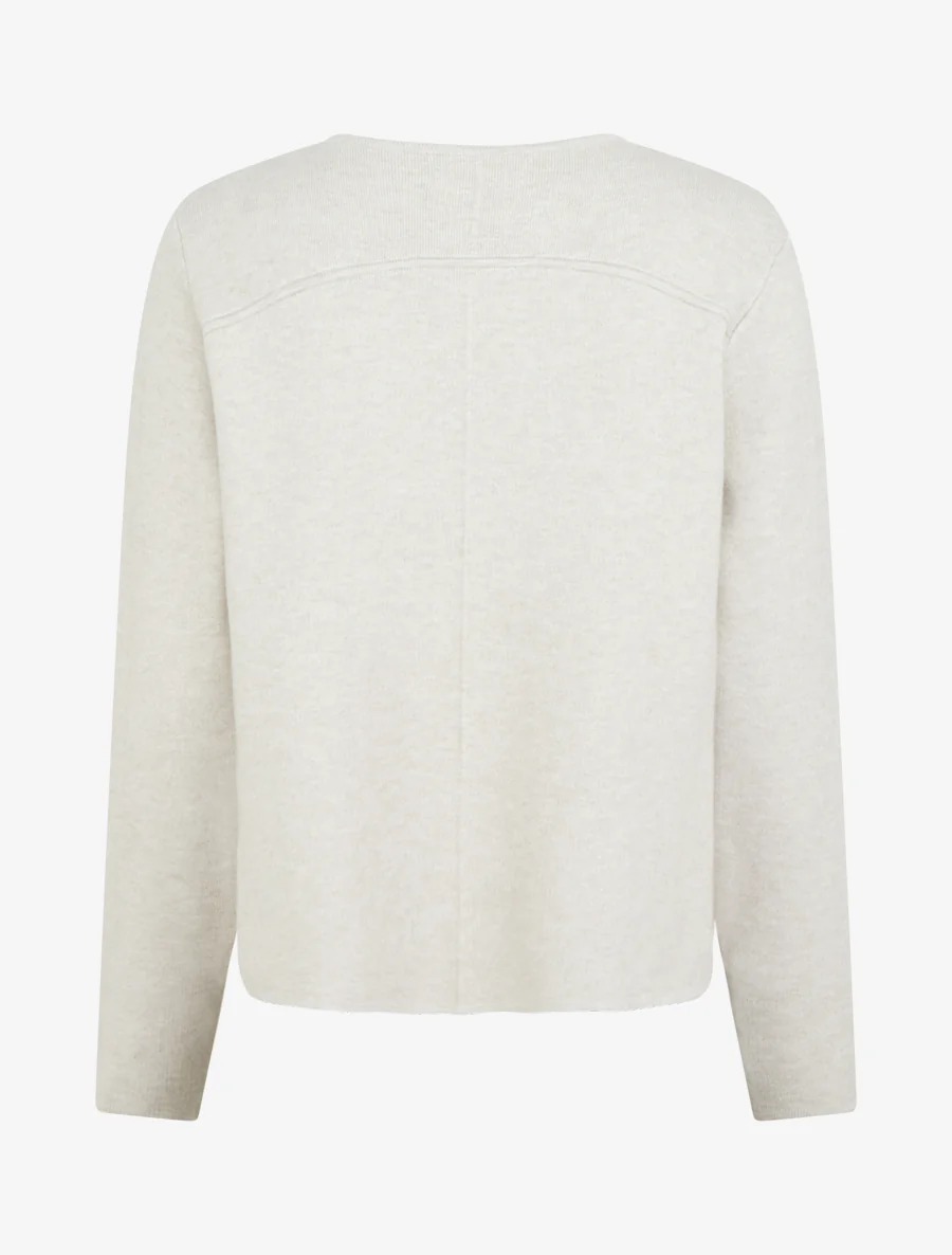 Cardigan uni à deux boutons - Beige - Image 2