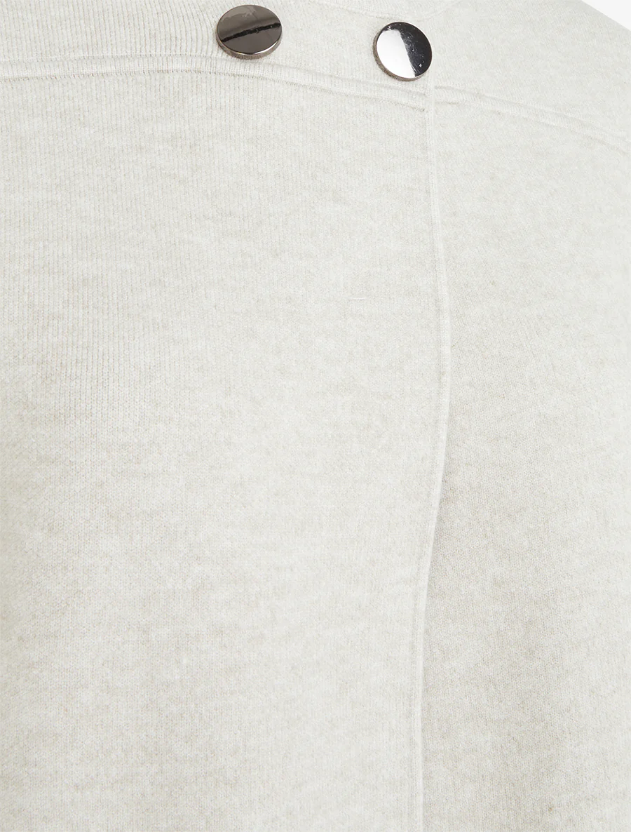Cardigan uni à deux boutons - Beige - Image 3