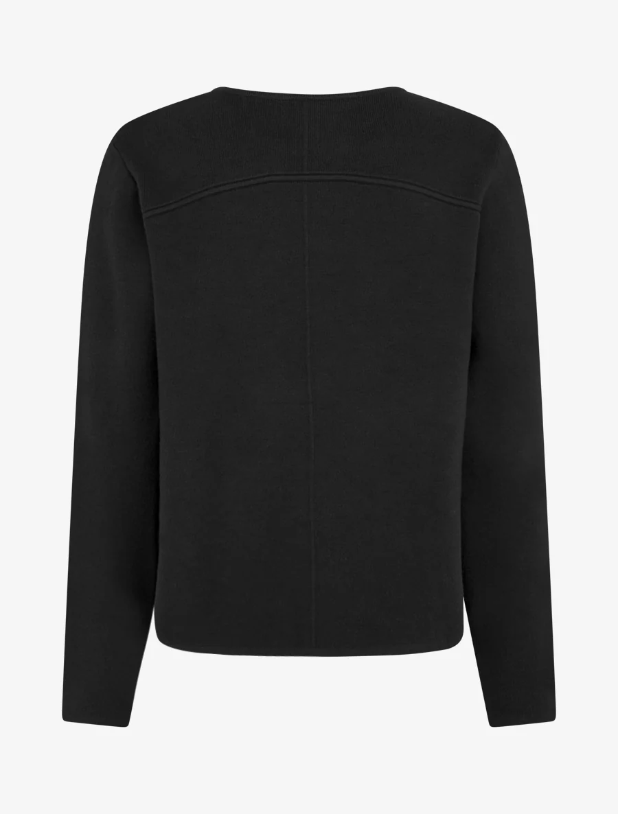 Cardigan uni à deux boutons - Noir - Image 2