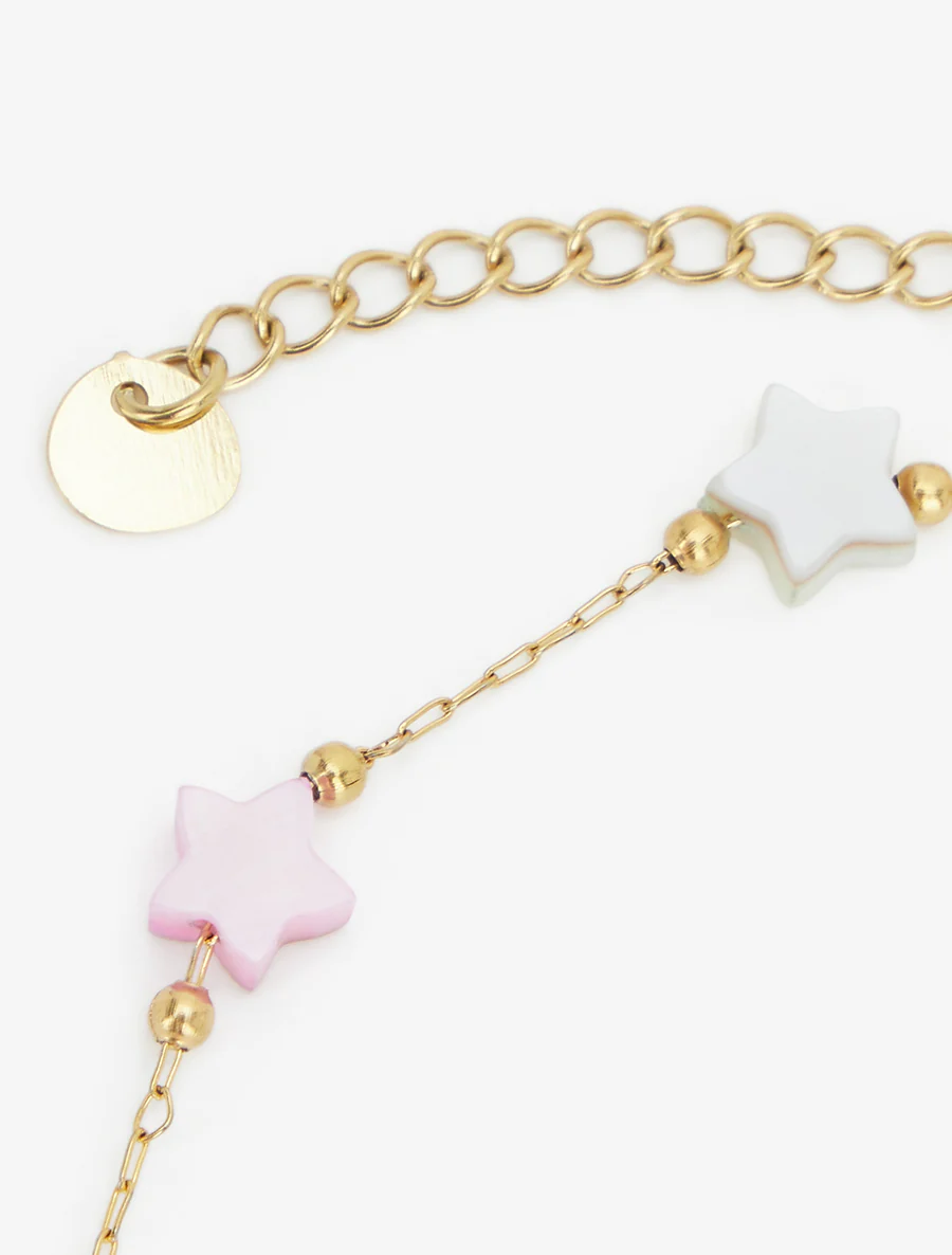 Chaîne de cheville à étoiles colorées - Or - Image 3